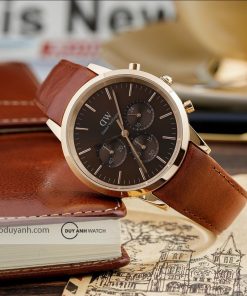 Đồng hồ Dw Chrograph nam dây da DW00100646 Fake giá rẻ 42mm