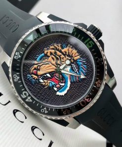 Đồng hồ Gucci Dive Tiger Ya136318 nam dây cao su 40mm