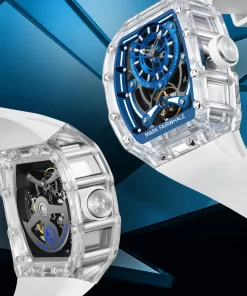 Đồng hồ Mark Fairwhale 6770 chính hãng nam dáng thùng rượu trong suốt 42mm (1)