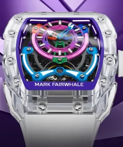 Đồng hồ Mark Fairwhale 6770 chính hãng nam dáng thùng rượu trong suốt 42mm (1)