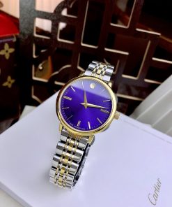 Đồng hồ Movado nữ mặt màu tím Super Fake 34mm