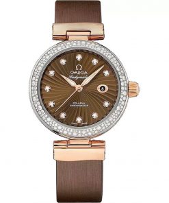 Đồng hồ Omega Deville nữ mặt màu nâu máy Nhật Super Fake 34mm