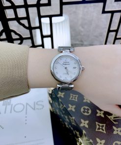 Đồng hồ Omega Ladymatic nữ mặt trắng Super Fake giá rẻ 34mm
