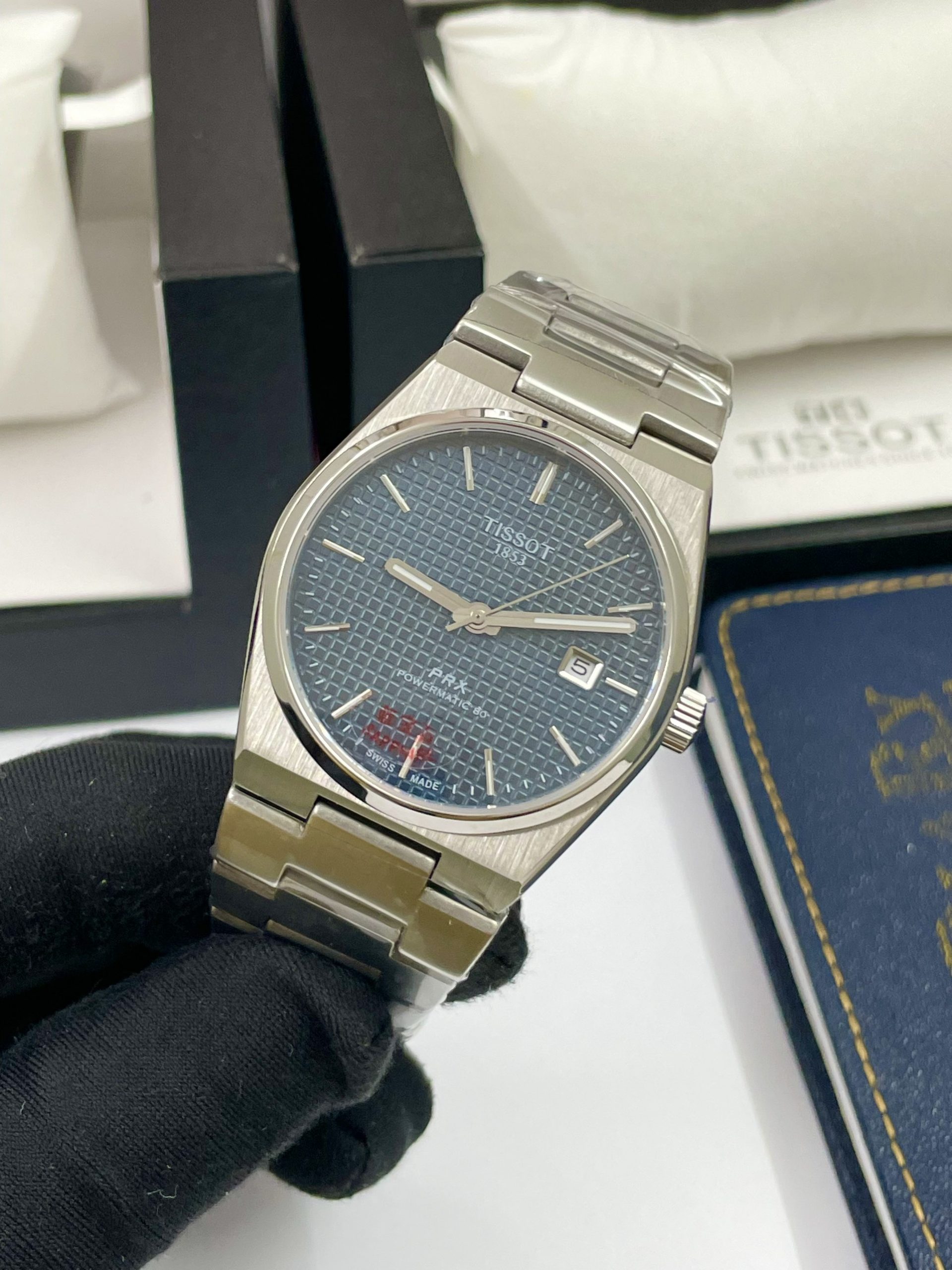 Đồng hồ Tissot Prx nam mặt xanh Fake cao cấp 40mm (3) Đồng hồ Tissot Prx nam mặt xanh Fake cao cấp 40mm