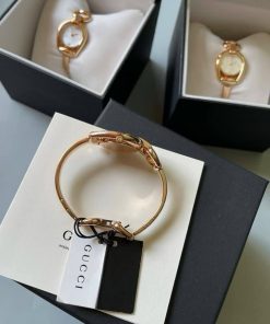 Đồng hồ nữ Gucci Ya 139508 Rose Gold Like auth 28mm