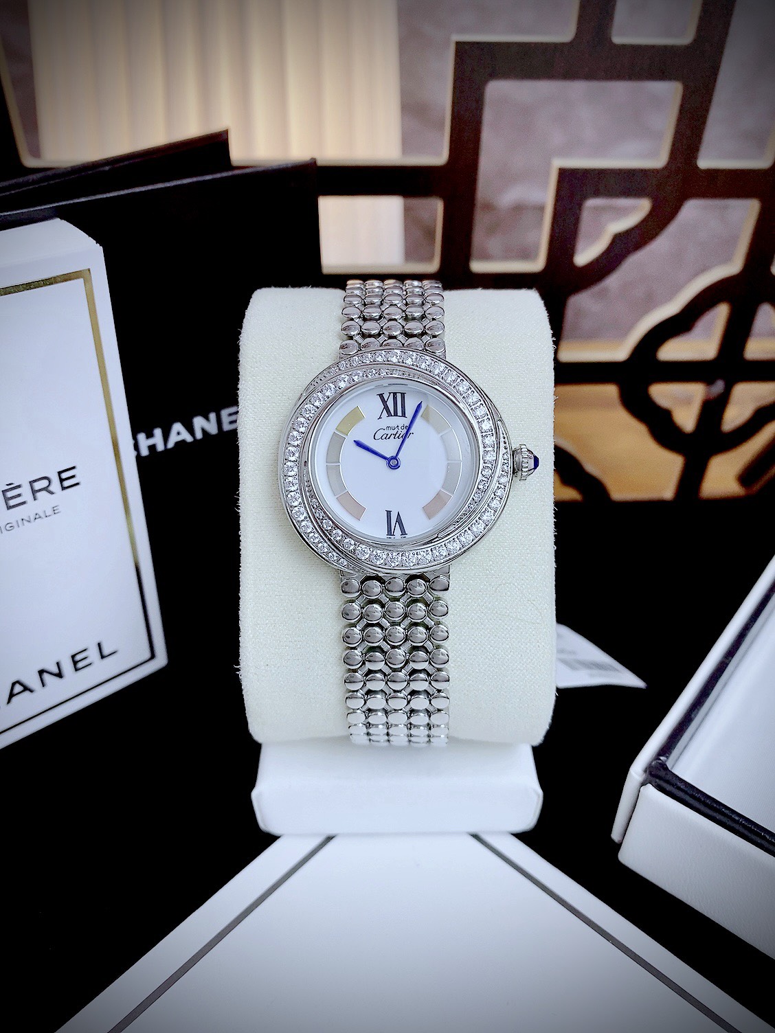 Đồng hồ Cartier Trinity nữ dây kim loại Fake cao cấp 35mm (4) Đồng hồ Cartier Trinity nữ dây kim loại Fake cao cấp 35mm