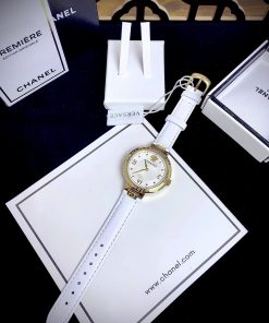 Đồng hồ Like Auth Versace Greca Strap nữ dây da màu trắng 36mm