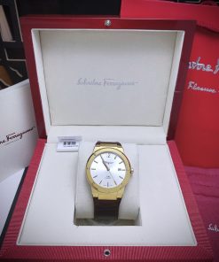 Đồng hồ Salavatore Ferragamo F-80 nam màu Vàng Gold Fake cao cấp 40mm