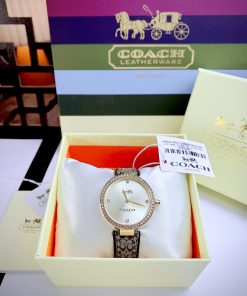 Đồng hồ nữ Coach Park Jacquard Signature dây da đính đá Like Auth 34mm