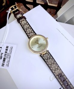 Đồng hồ nữ Coach Park Jacquard Signature dây da đính đá Like Auth 34mm