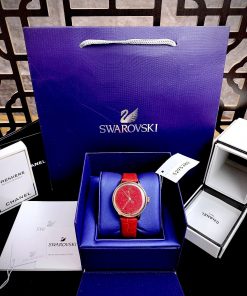 Đồng hồ nữ Swarovski Crystalline House 5295380 mặt màu đỏ Like auth 38mm
