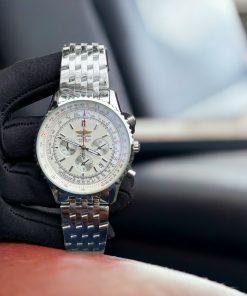 Đồng hồ Breitling Navitimer Chronograph nam mặt trắng Super Fake 45mm