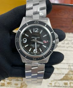 Đồng hồ Breitling Superocean Chronometre nam mặt đen Fake giá rẻ 45mm