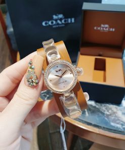 Đồng hồ Coach Part Signature nữ Rose Gold đính đá Like Auth 26mm
