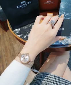 Đồng hồ Coach Part Signature nữ Rose Gold đính đá Like Auth 26mm