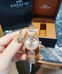 Đồng hồ Coach Part Signature nữ Rose Gold đính đá Like Auth 26mm
