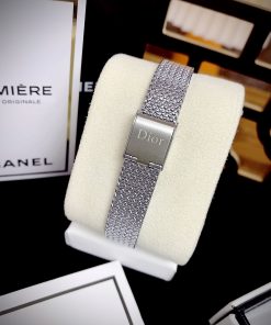 Đồng hồ Dior Satine nữ mặt hồng dây kim loại Like Auth 19mm