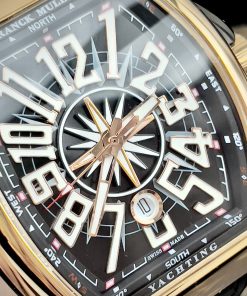 Đồng hồ Franck Muller V45 máy cơ Nhật màu đen vỏ vàng hồng