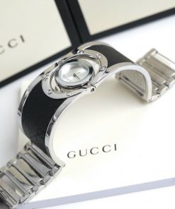 Đồng hồ Gucci nữ dây kim loại lắc tay màu đen Like Auth 23 (1)