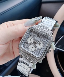 Đồng hồ Guess Integrity nữ mặt vuông đính đá GW0472L1 Like Auth 35mm