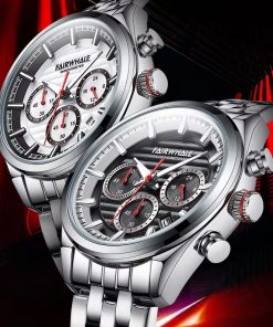 Đồng hồ Mark Fairwhale 5720 nam mặt số 6 kim chính hãng 44mm (1)