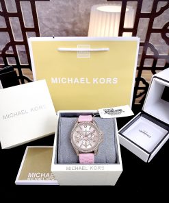 Đồng hồ Michael Kors Mini Pilot Pave Mk7375 nữ màu hồng Like Auth 36mm
