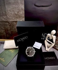 Đồng hồ Movado Ultra Slim nam dây da Super Fake 40mm