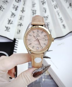 Đồng hồ Omega Seamaster Aqua Terra nữ màu vàng Super Fake 34mm