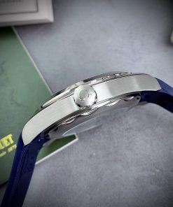 Đồng hồ Omega máy cơ Nhật Seamaster dây cao su màu xanh 43mm (2)