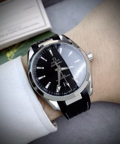 Đồng hồ Omega nam dây cao su màu đen máy cơ Nhật Seamaster 41mm (1)