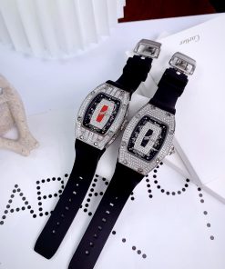 Đồng hồ Richard Mille RM007 nữ đính full đá máy Nhật màu đen 36mm (11)