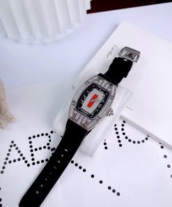 Đồng hồ Richard Mille RM007 nữ đính full đá máy Nhật màu đen 36mm (11)