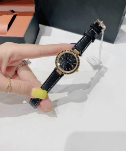 Đồng hồ Salavatore Ferragamo Intreccio nữ mặt đen đính đá Like Auth 31mm