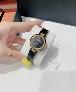 Đồng hồ Salavatore Ferragamo Intreccio nữ mặt đen đính đá Like Auth 31mm