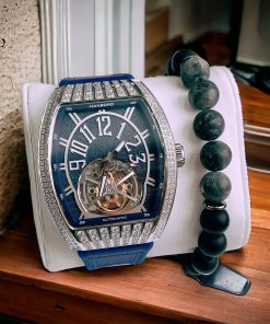 Đồng hồ nam Hanboro dây cao su lộ cơ chính hãng 43mm (1)