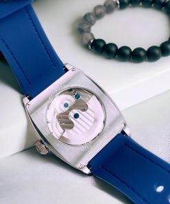 Đồng hồ nam Hanboro dây cao su lộ cơ chính hãng 43mm (1)