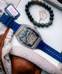 Đồng hồ nam Hanboro dây cao su lộ cơ chính hãng 43mm (1)