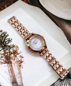 Đồng hồ nữ Hanboro mặt xà cừ đính đá chính hãng 35mm (1)