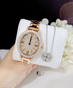 Đồng hồ Davena Austria 31893 nữ dây kim loại đính đá chính hãng 34mm (8)