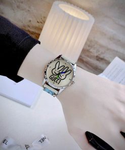 Đồng hồ nữ Gucci Like auth dây da mặt hoạ tiết thỏ 38mm (1)