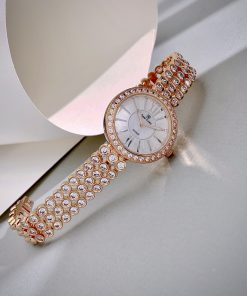 Đồng hồ Royal Crown nữ màu vàng hồng đính đá like auth (1)