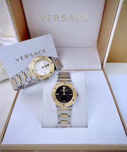 Đồng hồ Versace Greca nữ dây kim loại demi gold fake 11 27mm (1)