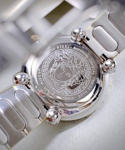 Đồng hồ Versace Greca twist nữ dây kim loại demi gold fake 11  (1)