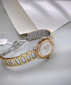 Đồng hồ Versace Greca twist nữ dây kim loại demi gold fake 11  (1)