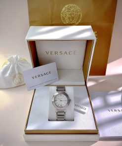 Đồng hồ Versace Tribute nữ mặt trắng dây kim loại Rep 11  (1)