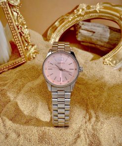 Đồng hồ Gucci nữ dây kim loại mặt hồng cá tính Like Auth 29mm