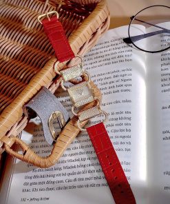 Đồng hồ HERMÈS Klikti nữ vàng gold dây da đỏ đính full đá 22x21mm (7)