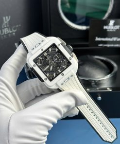 Đồng hồ Hublot Square Bang Unico gốm đen Rep 11 nhà máy BBF phiên bản sao chép chuẩn 1:1 chạy đầy đủ chức năng.