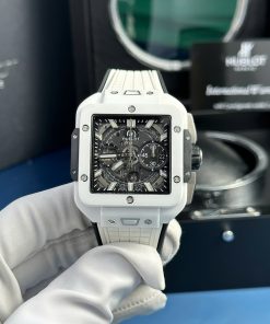 Đồng hồ Hublot Square Bang Unico gốm đen Rep 11 nhà máy BBF phiên bản sao chép chuẩn 1:1 chạy đầy đủ chức năng.