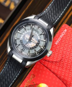 Đồng hồ Omega Rep 11 Seamaster Aqua Terra Worldtimer màu xám 41mm (10)